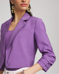 Chico's / Cropped Ruched Sleeve Blazer