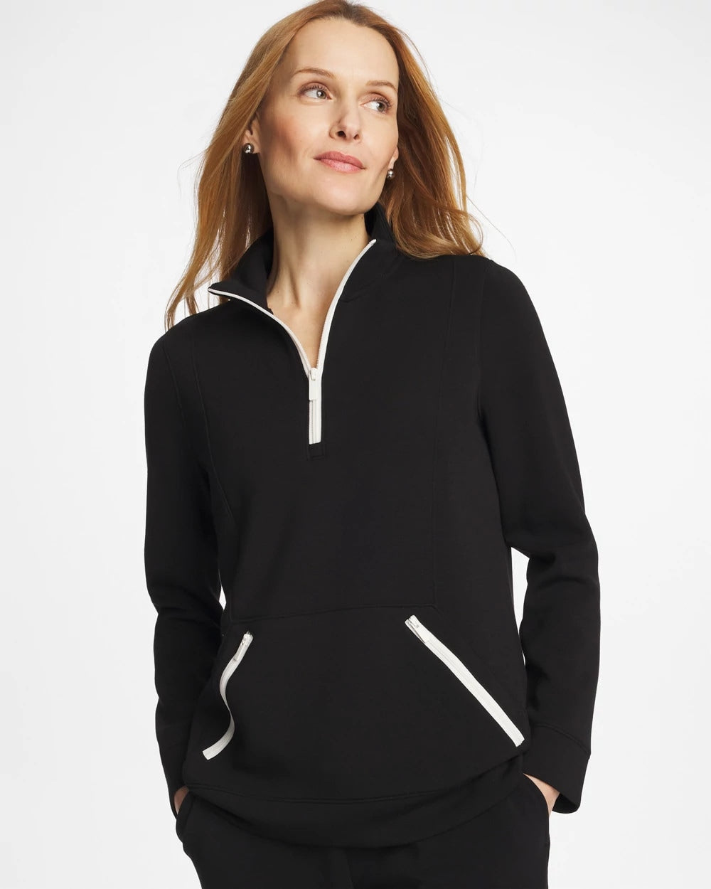 Chico's Discount - Zenergy® Soft Contrast Half Zip Pullover