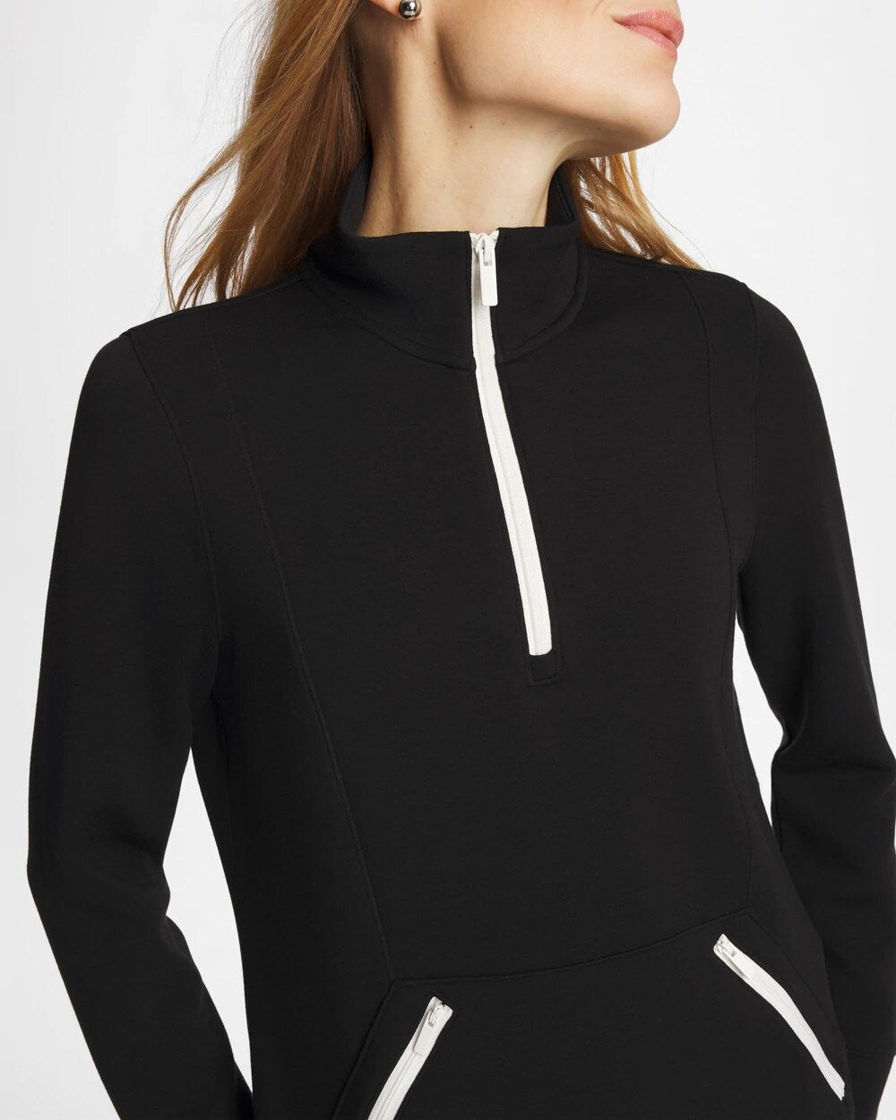 Chico's Discount - Zenergy® Soft Contrast Half Zip Pullover
