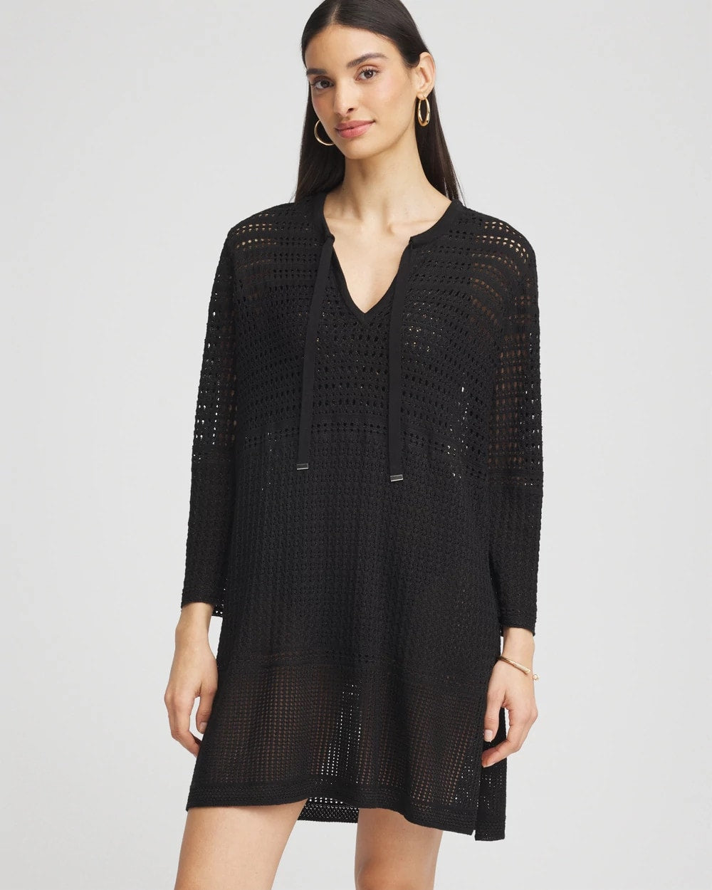 Chico's / Chico's Tie-Front Beach Swimsuit Cover-Up
