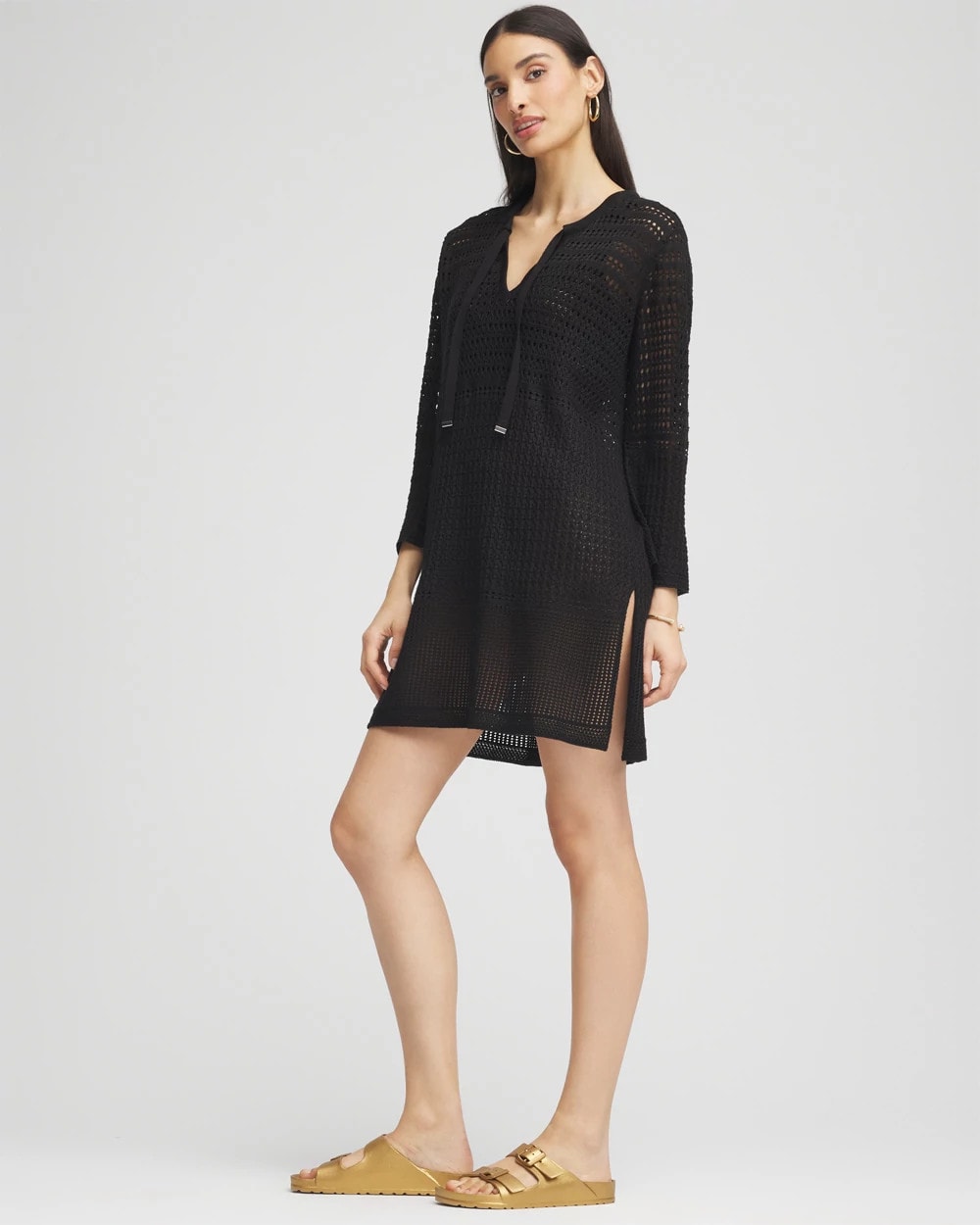 Chico's / Chico's Tie-Front Beach Swimsuit Cover-Up