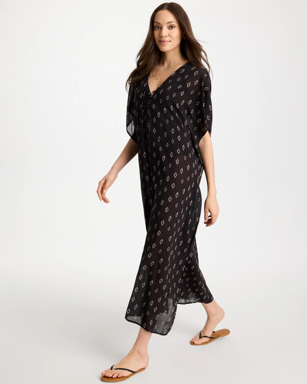 Chico's Discount - Printed Kaftan Swim Cover-Up