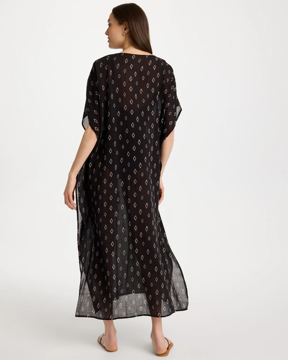 Chico's Discount - Printed Kaftan Swim Cover-Up