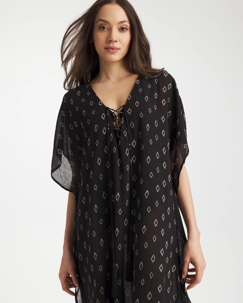 Chico's Discount - Printed Kaftan Swim Cover-Up