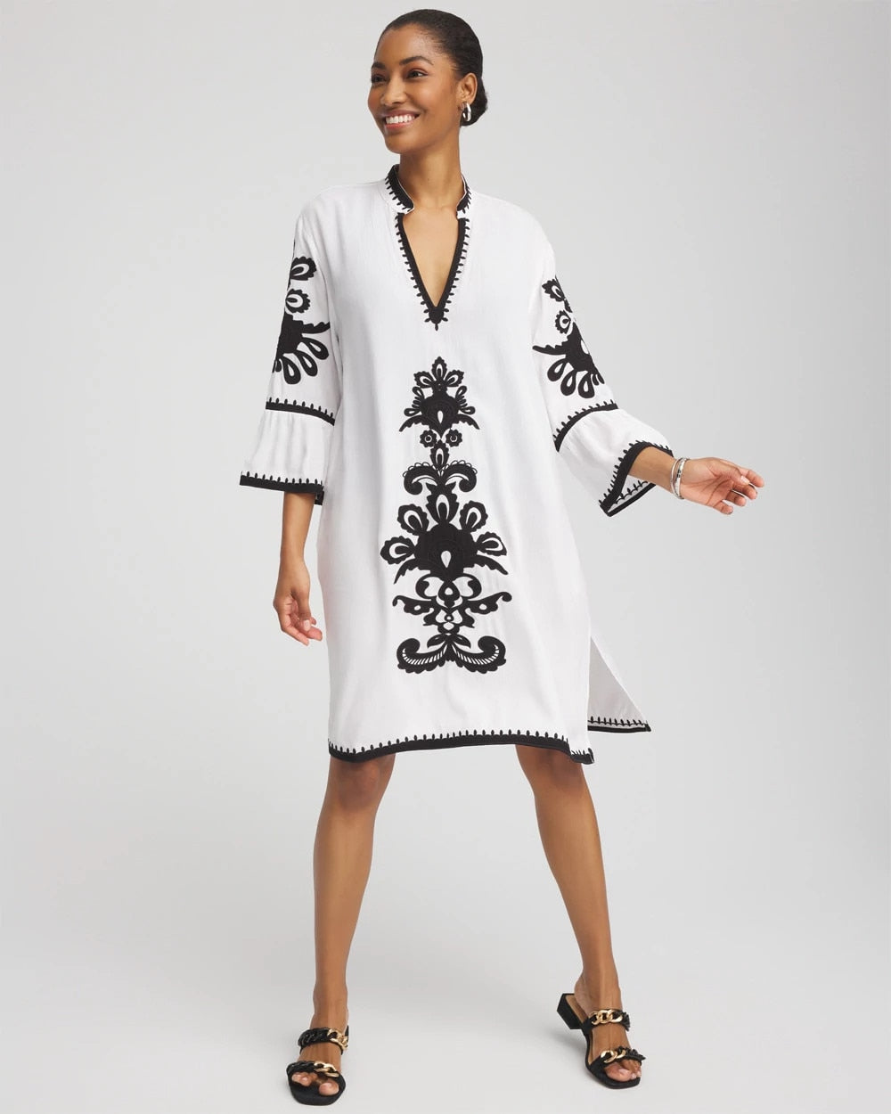 Chico's / Embroidered Beach Swimsuit Cover Up