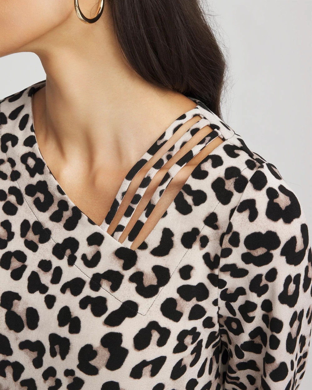 Chico's Sale - Travelers™ Animal-Print Lattice Top