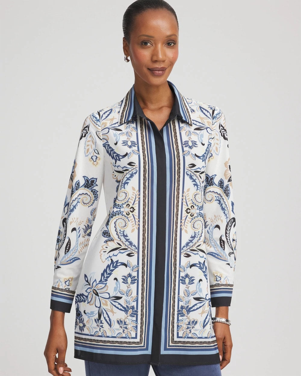 Chico's On Sale - Travelers™ Collection Paisley Mesh Shirt Jacket