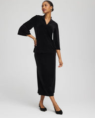 Chico's Outlet - Travelers™ Velvet V-Neck Kimono Sleeve Top