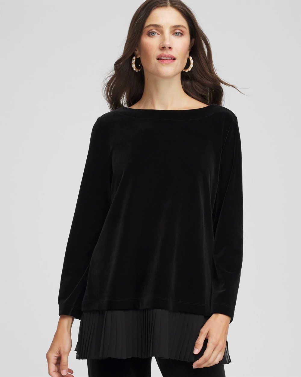Chico's Online - Travelers™ Chiffon Hem Velvet Tunic