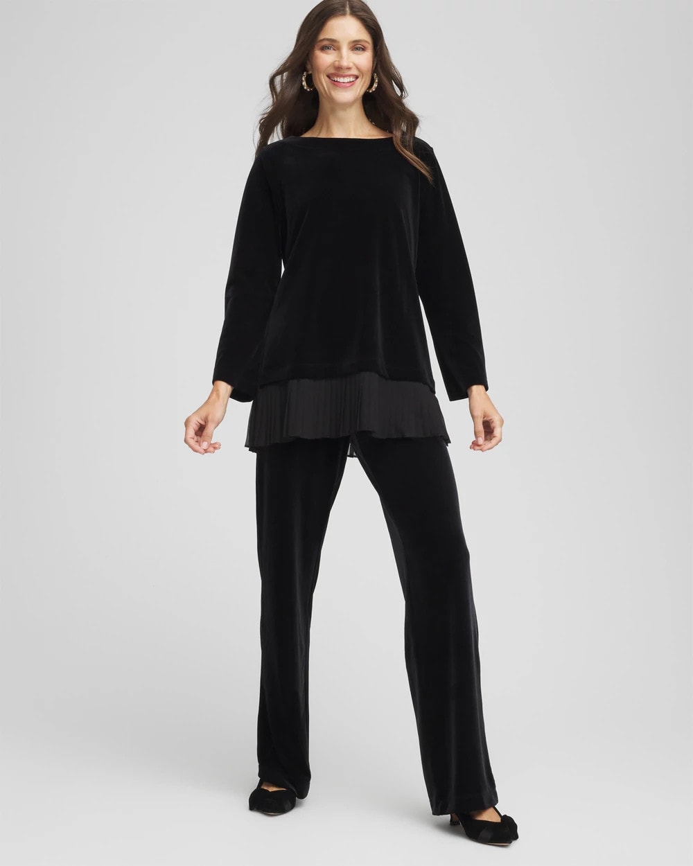 Chico's Online - Travelers™ Chiffon Hem Velvet Tunic