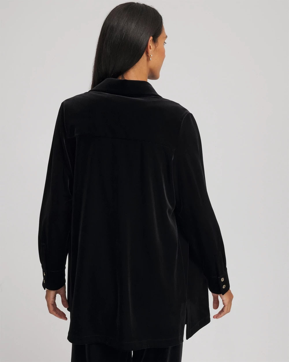 Chico's US - Travelers™ Velvet Button-Down Shirt