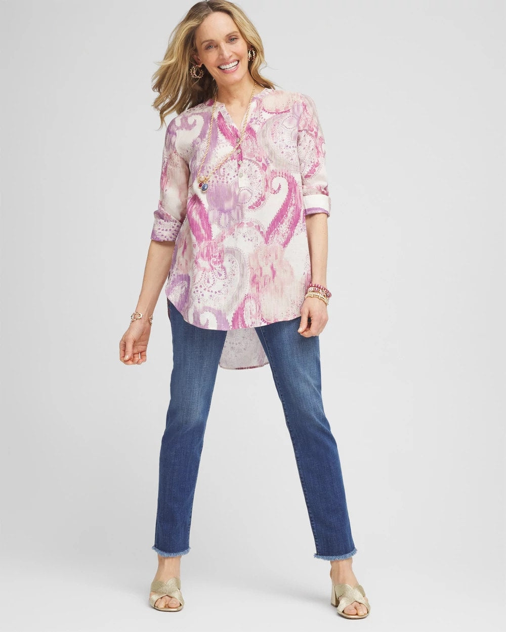 Chico's Discount - No Iron™ Multi Paisley Linen Tunic