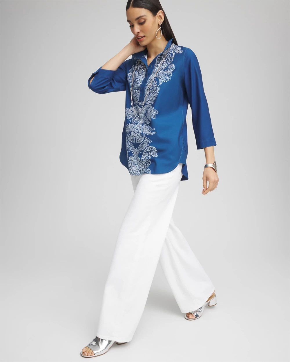 Chico's Sale - No Iron™ Paisley Buttonback Tunic