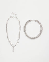 Chico's US - Silver Tone Pave Multistrand Necklace