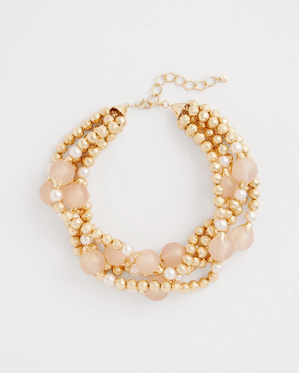 Chico's / Gold Pink Chunky Beaded Necklace