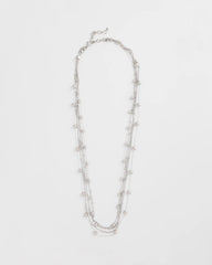 Chico's Sale - Multistrand Beaded Silvertone Necklace