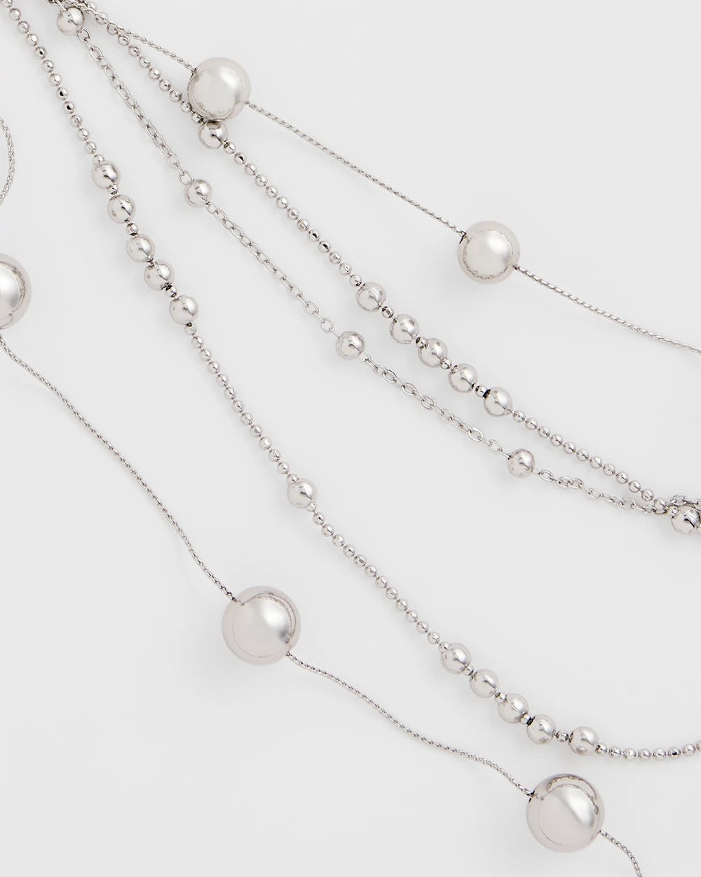 Chico's Sale - Multistrand Beaded Silvertone Necklace