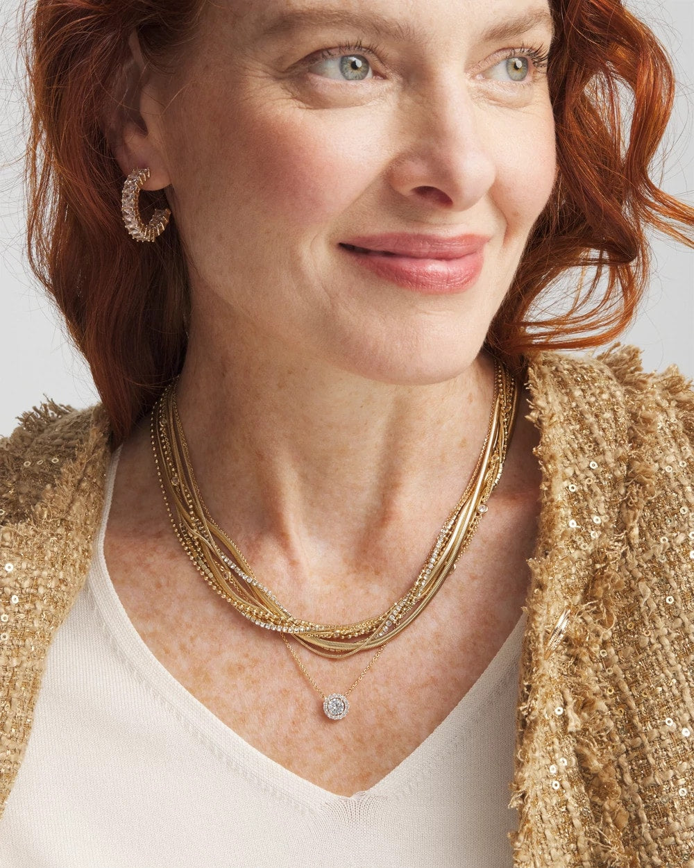 Chico's On Sale - Gold Tone Drop Stone Necklace