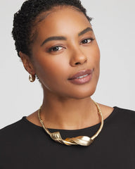 Chico's Outlet - Golden Leafy Collar Necklace