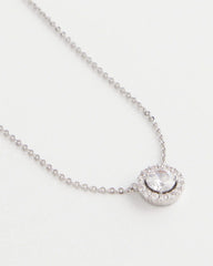 Chico's US - Silver Tone Drop Stone Necklace