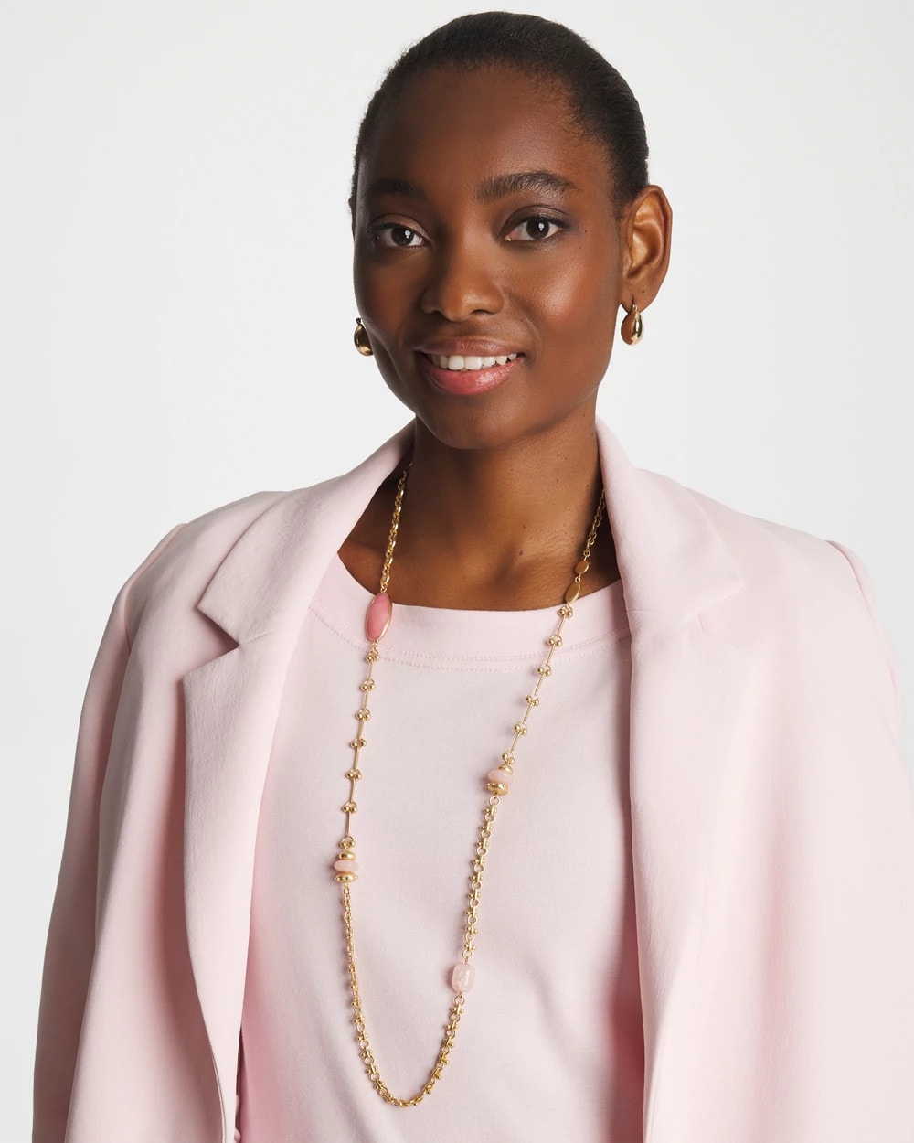 Chico's Sale - Pink Accent Long Single Strand Necklace