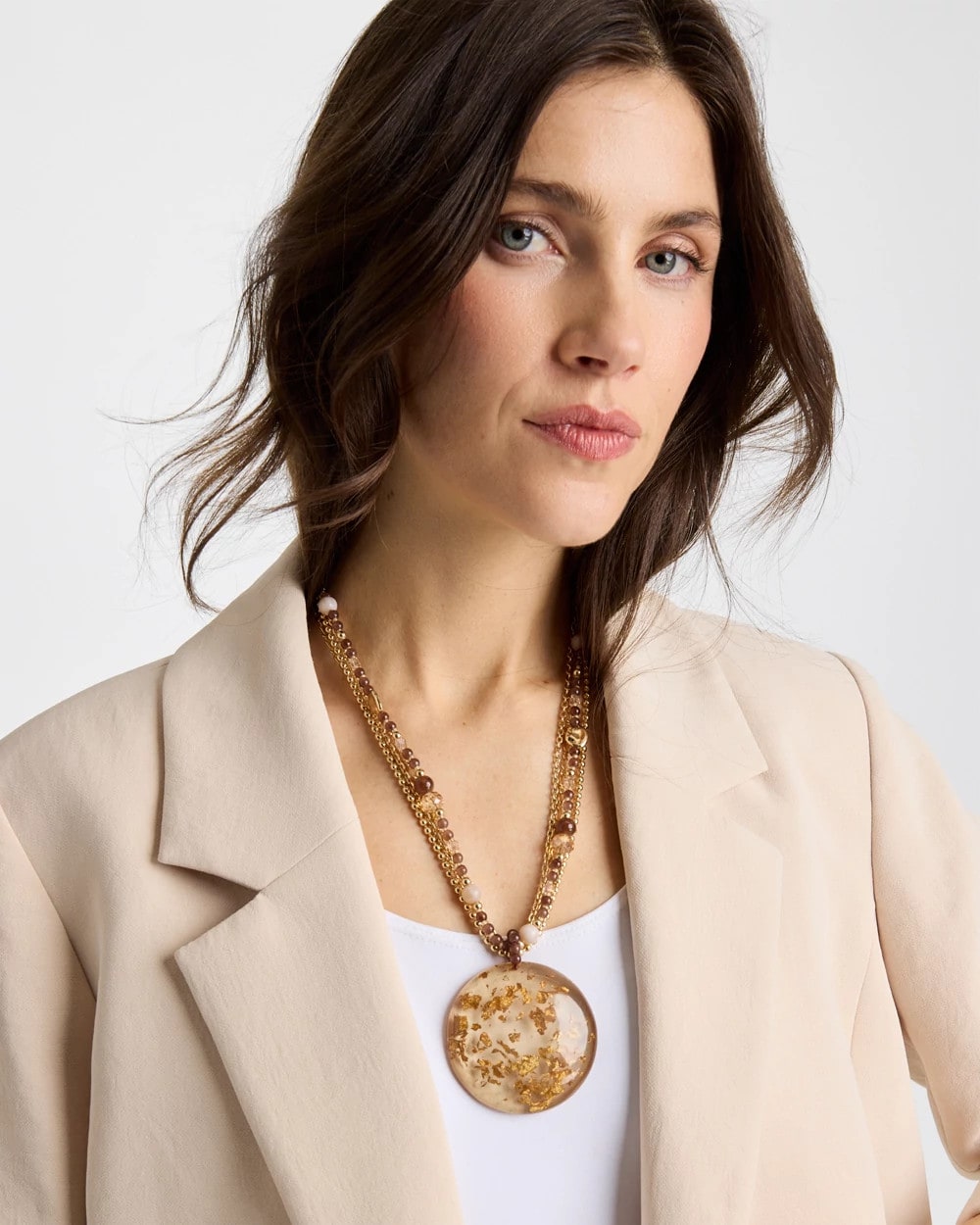 Chico's For Sale - Gold Foil Pendant Necklace