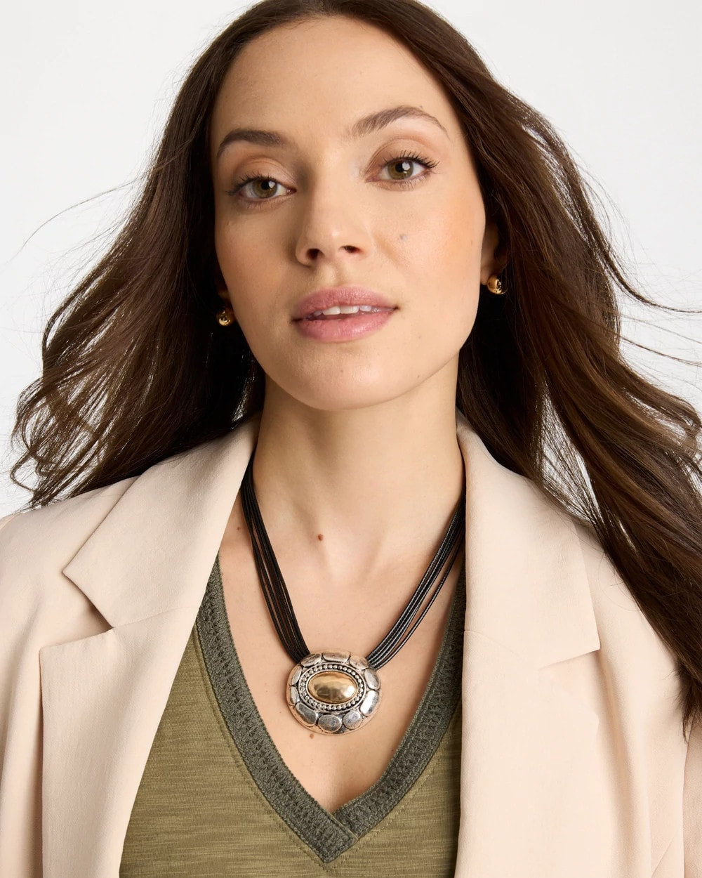 Chico's Outlet - Mixed Metal Pendant Necklace