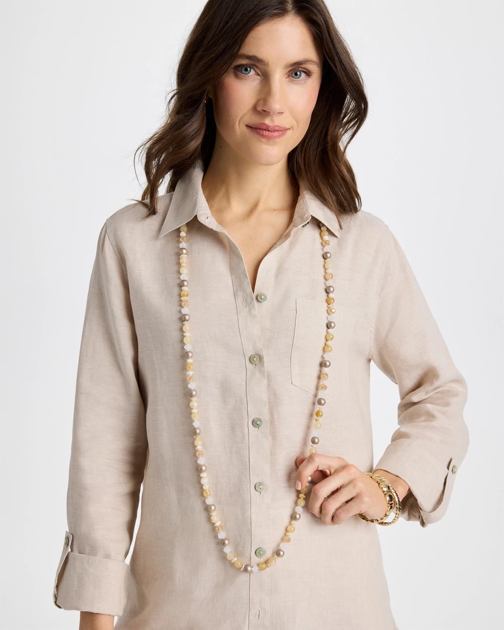 Chico's US - Neutral Long Layering Necklace