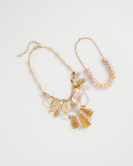 Chico's / Chico's Originals Neutral Stone Bib Necklace