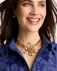 Chico's Gold Flower Pendant Necklace
