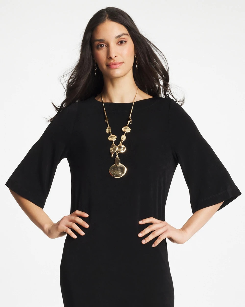 Chico's Discount - Gold Long Single Strand Necklace