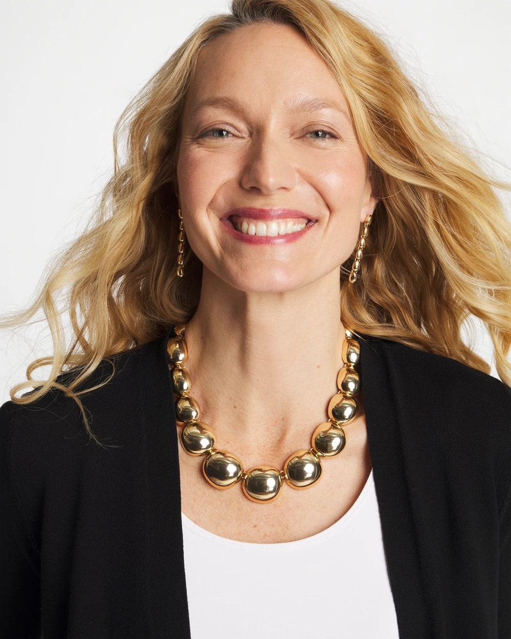 Chico's Outlet - Gold Pebble Collar Necklace