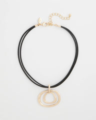 Chico's Discount - Gold Tone Rings Pendant Necklace