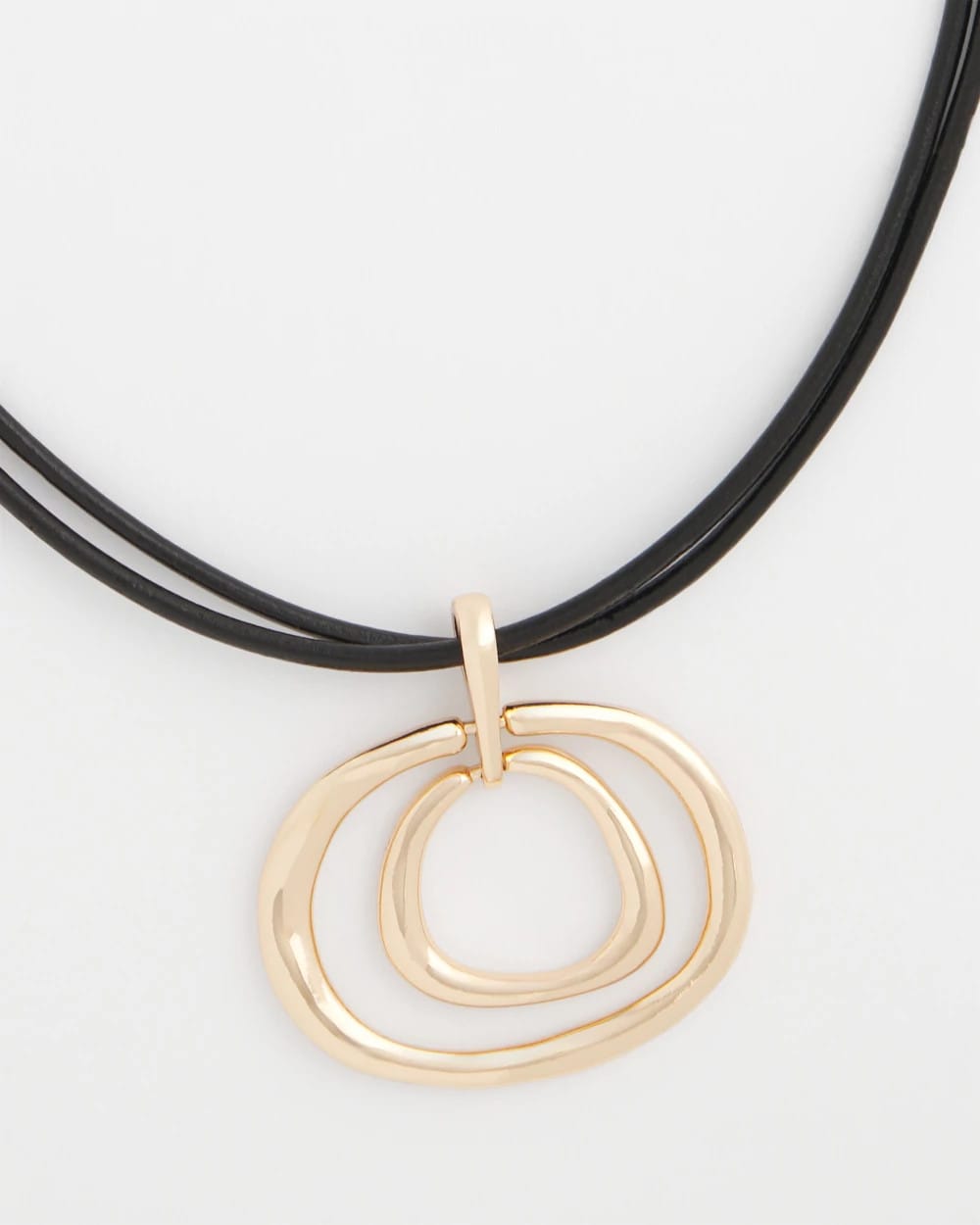 Chico's Discount - Gold Tone Rings Pendant Necklace