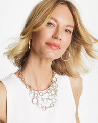 Chico's Sale - Silver Multistrand Bib Necklace