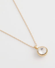 Chico's US - Bezel Set Pendant Goldtone Necklace