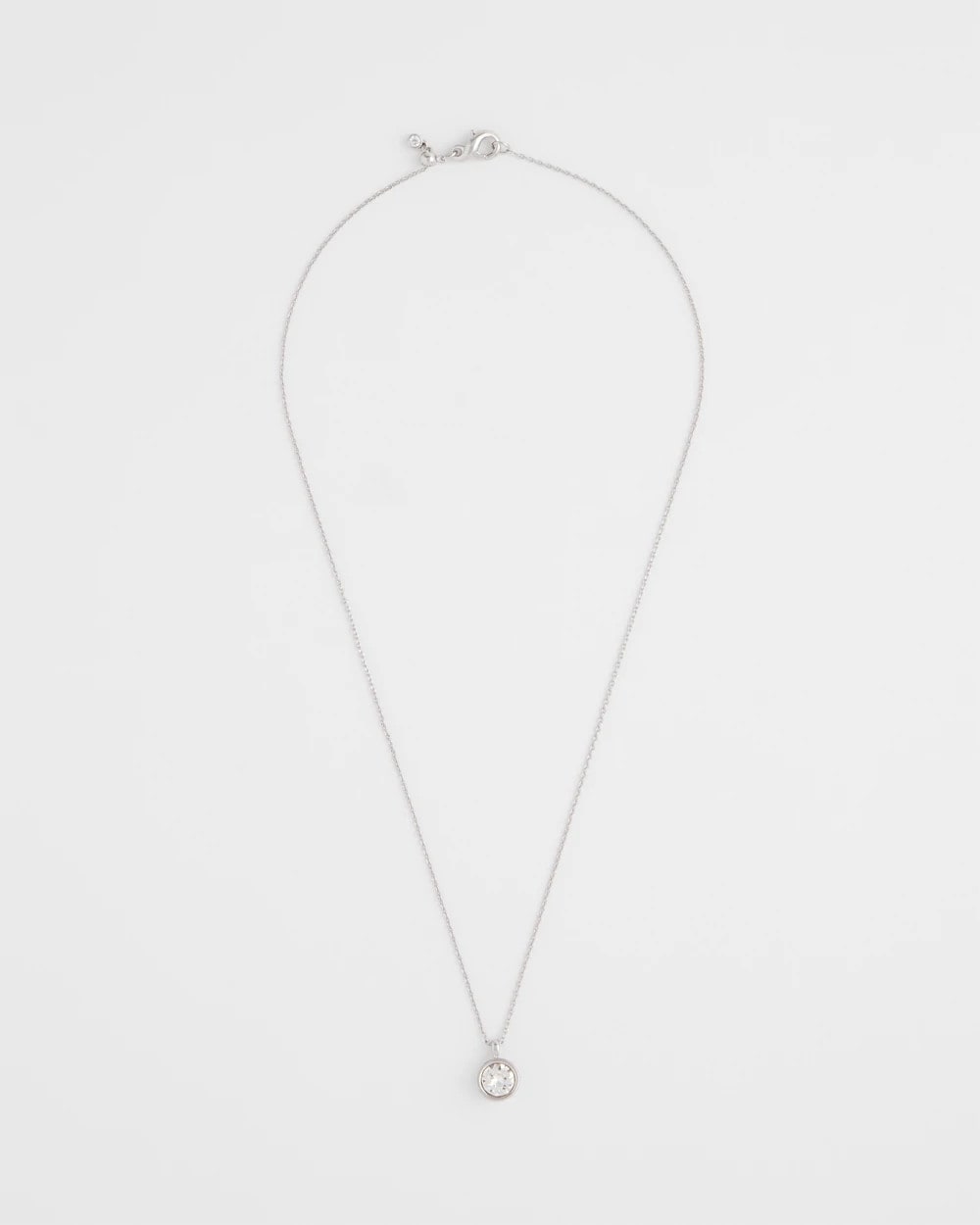 Chico's / Bezel Set Pendant Silvertone Necklace