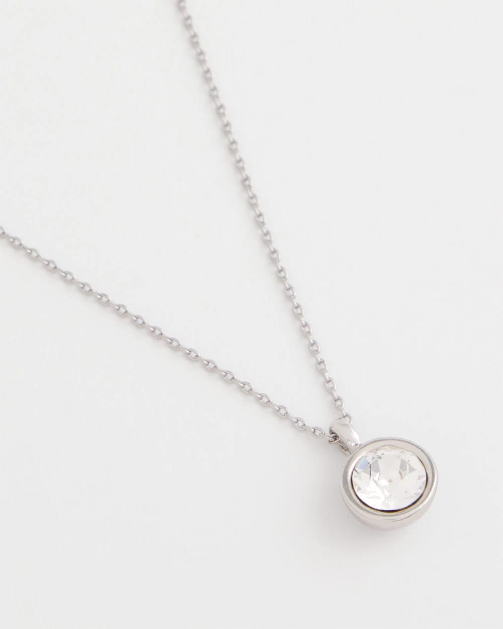 Chico's / Bezel Set Pendant Silvertone Necklace