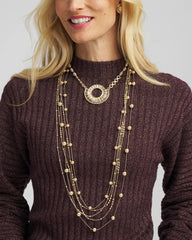 Chico's On Sale - Multistrand Beaded Goldtone Necklace