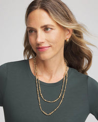Chico's For Sale - Goldtone Long Beaded Necklace