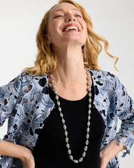 Chico's Sale - Silver Bead Long Single Strand Necklace