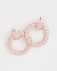 Chico's For Sale - Pink Twist Drop Hoop Earrings