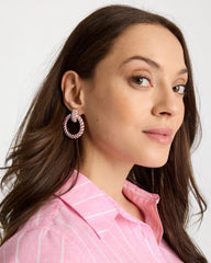 Chico's For Sale - Pink Twist Drop Hoop Earrings
