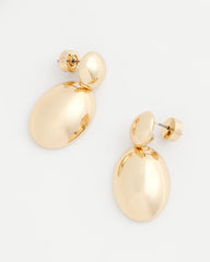 Chico's / Gold Oval Drop Earrings
