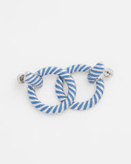 Chico's Blue Twist Drop Hoop Earrings