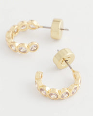 Chico's Discount - Goldtone Crystal Mini Hoop Earrings