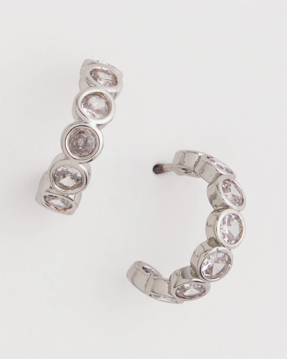 Chico's Sale - Silvertone Crystal Mini Hoop Earrings