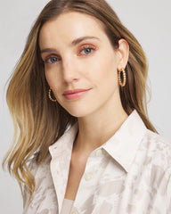 Chico's Outlet - No Droop® Golden Beaded Hoop Earrings