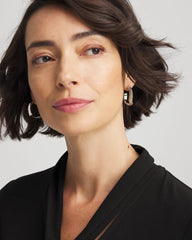 Chico's Online - Silver Wavy Hoop Earrings