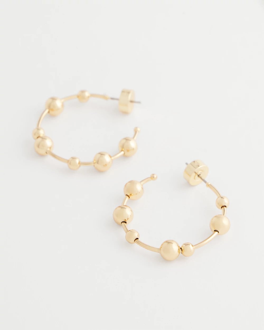 Chico's US - Goldtone Beaded Hoop Earrings